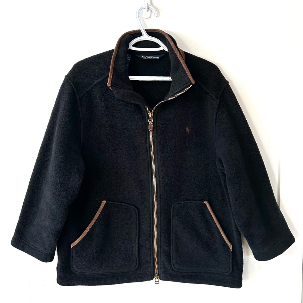 Polo by Ralph Lauren Black Zip-Front Fleece Jacket